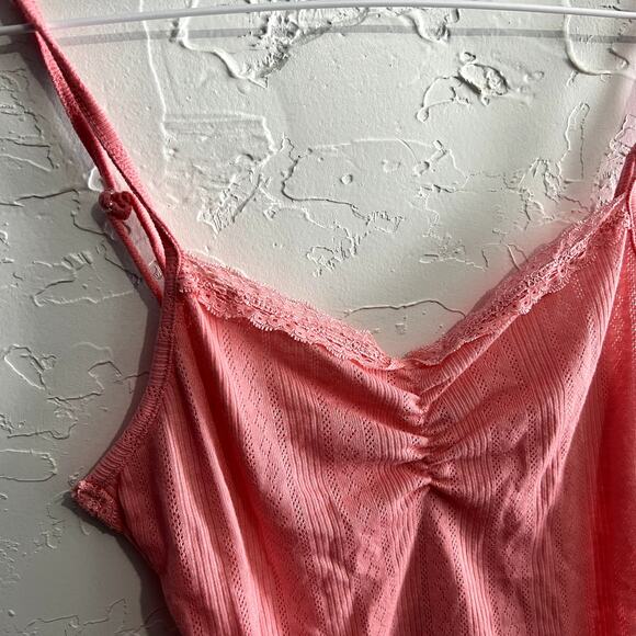NWT BCBG pink lace cropped babydoll y2k tank top womens large bella swan - Picture 2 of 7